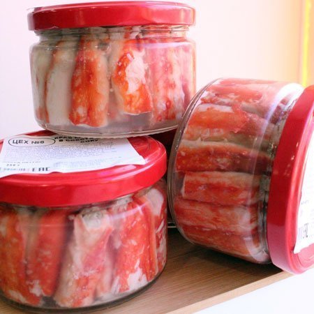 Камчатский краб фаланга в стекле 250мл