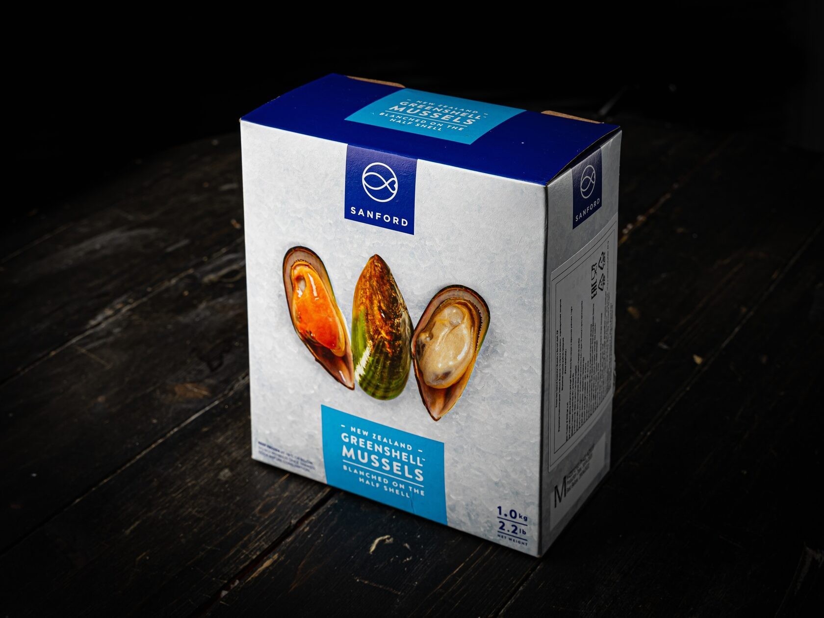 Мидии киви в створках (половина раковины) KONO Новая Зеландия 30/45 1 кг